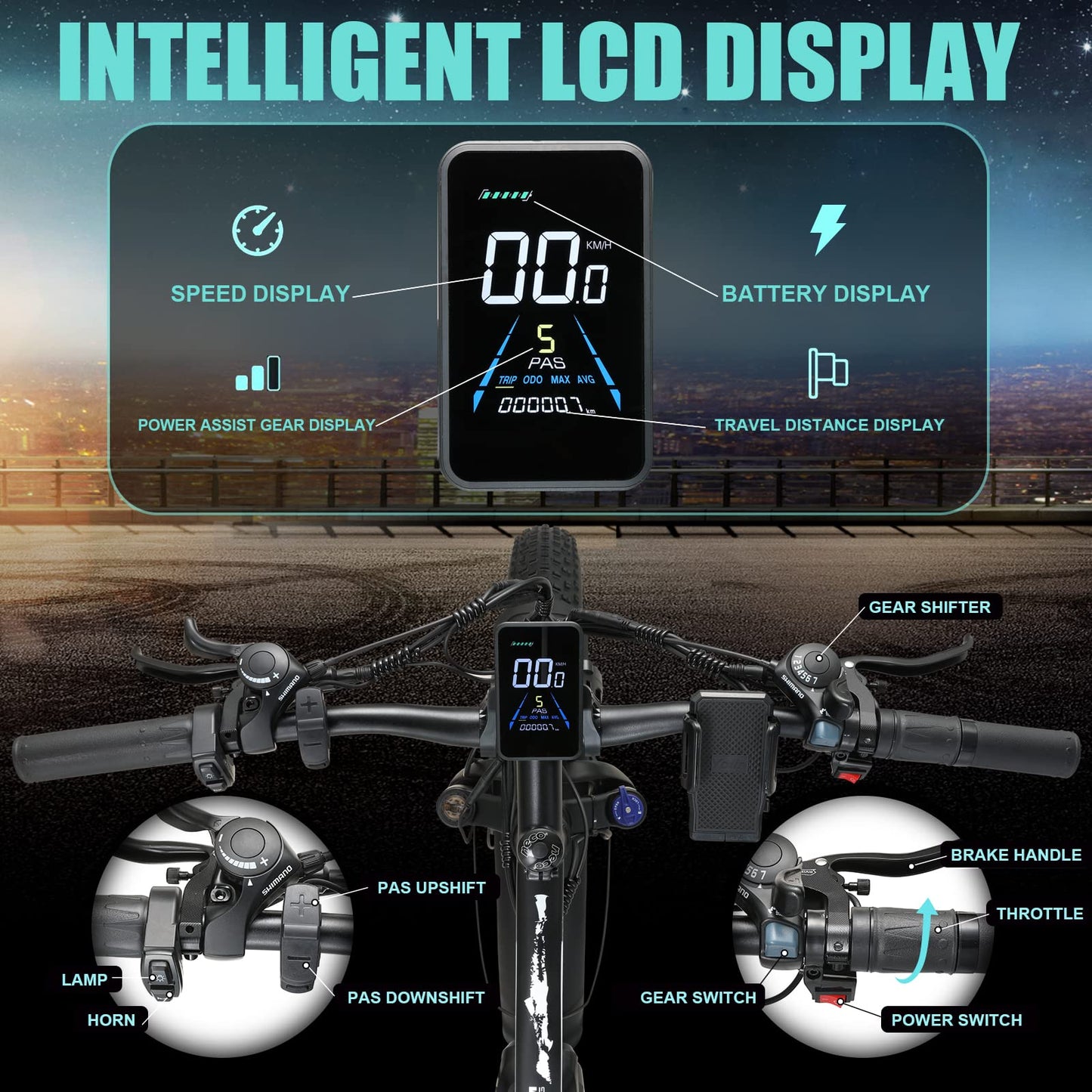 Dual Motor Electric Bike with 2×1000W Speed 50km/h