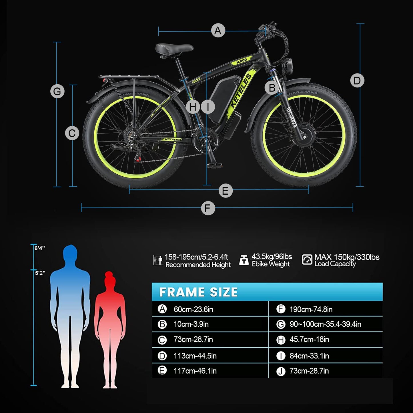 Dual Motor Electric Bike with 2×1000W Speed 50km/h